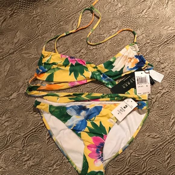 NEW LAUREN RALPH LAUREN FLORAL BIKINI - Picture 2 of 4